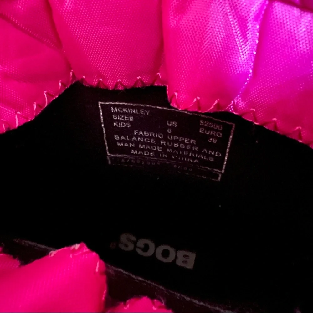 Bogs Pink Purple Girls Winter Snow Boots Size 6 Rubber Slip resistant Waterproof